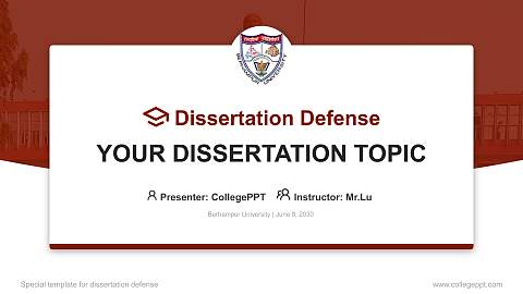 Berhampur University Graduation Thesis Defense PPT Template