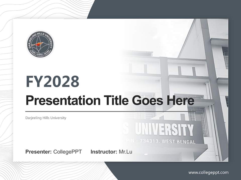 Darjeeling Hills University Academic Presentation/Research Findings Report PPT Template4:3 ratio PPT effect preview image5
