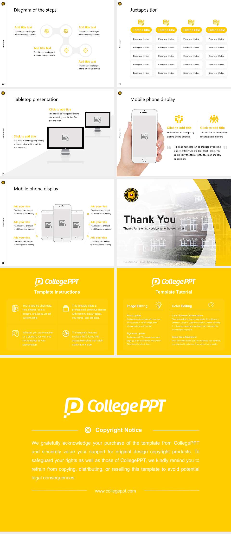 University College Utrecht Competition/Entrepreneurship Contest PPT Template4:3 ratio PPT effect preview image9