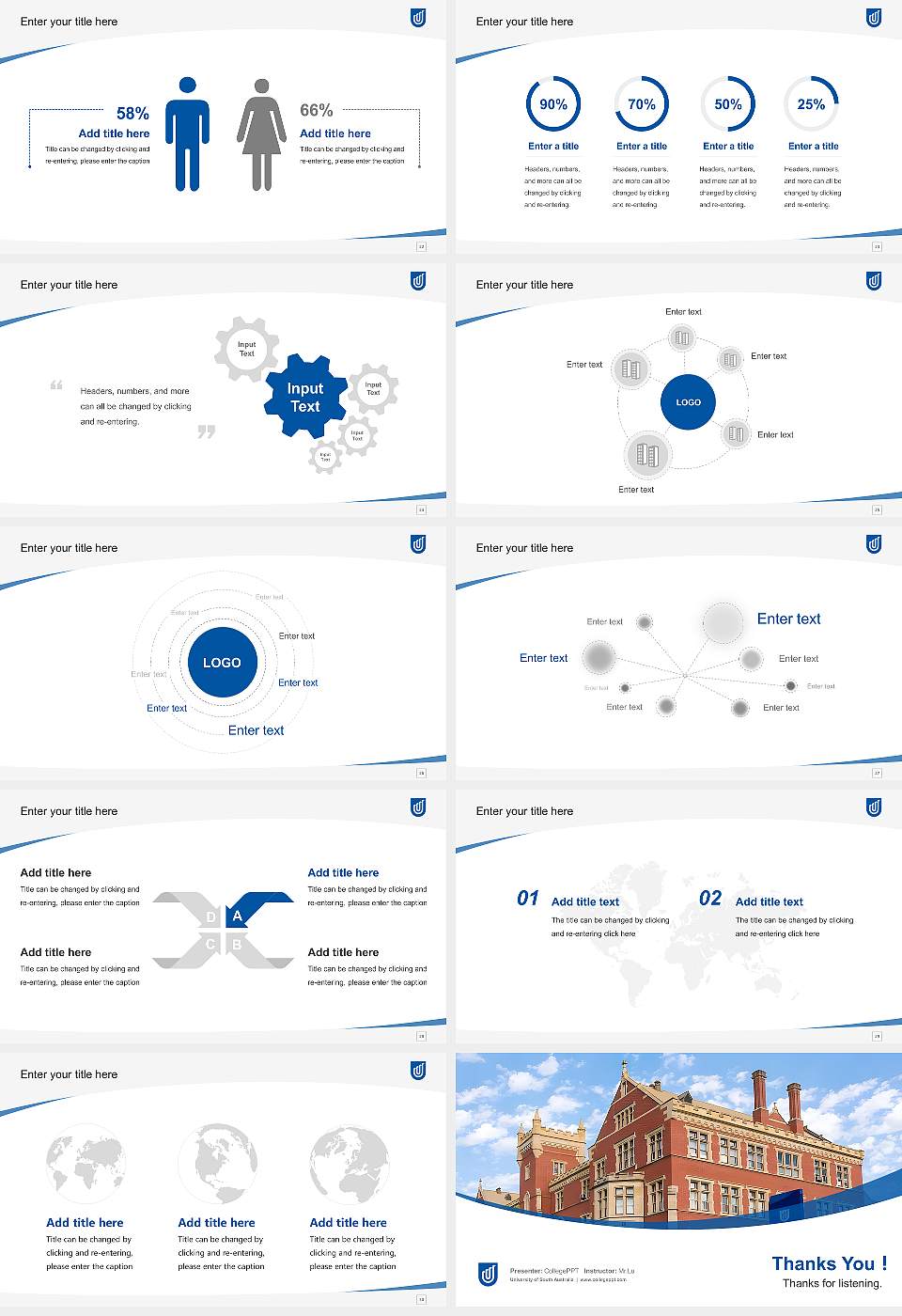 University of South Australia Course/Courseware Creation PPT Template16:9 ratio PPT effect preview image4