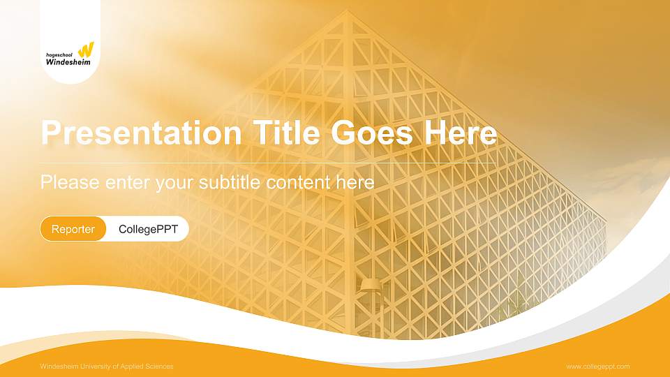 Windesheim University of Applied Sciences Lecture Sharing and Networking Event PPT Template16:9 ratio PPT effect preview image