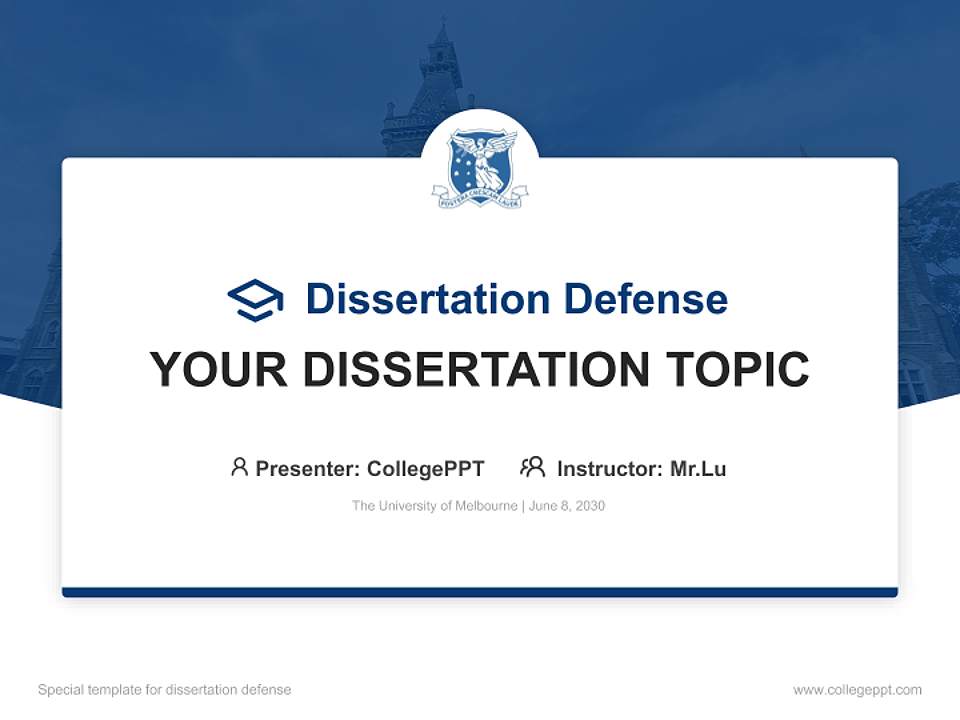 The University of Melbourne Graduation Thesis Defense PPT Template4:3 ratio PPT effect preview image7