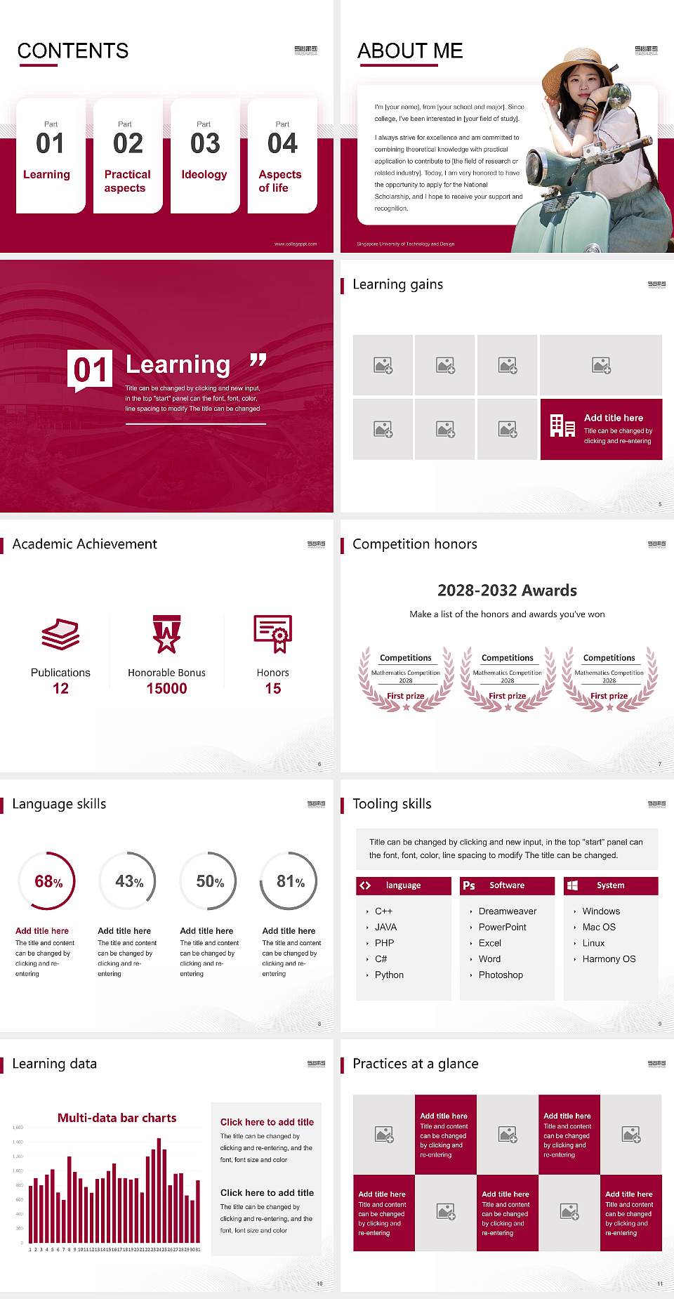 Singapore University of Technology and Design National Scholarship Defense PPT Template4:3 ratio PPT effect preview image2