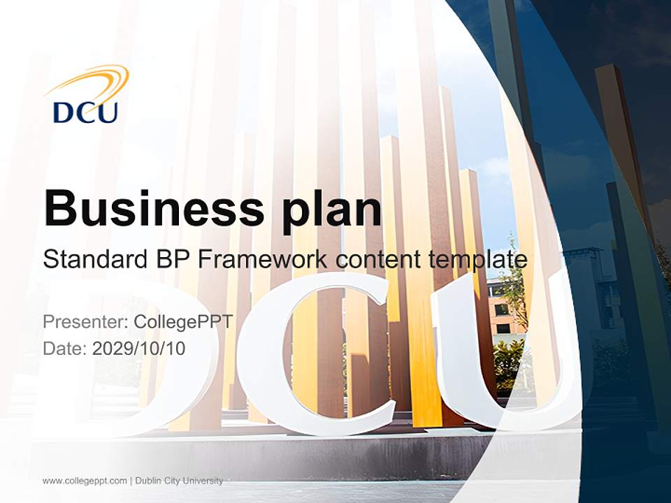 Dublin City University Competition/Entrepreneurship Contest PPT Template4:3 ratio PPT effect preview image9
