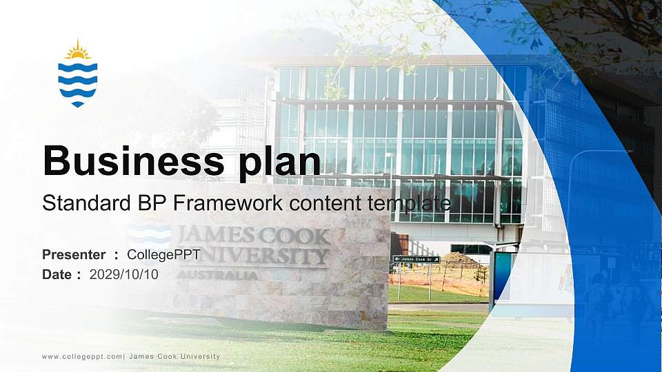 James Cook University Competition/Entrepreneurship Contest PPT Template16:9 ratio PPT effect preview image