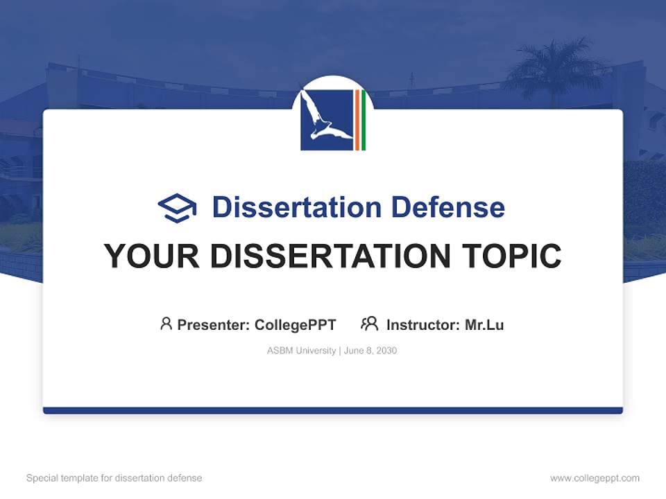 ASBM University Graduation Thesis Defense PPT Template4:3 ratio PPT effect preview image7
