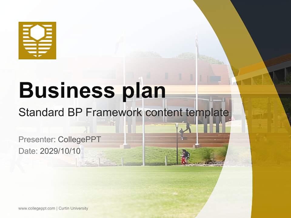 Curtin University Competition/Entrepreneurship Contest PPT Template4:3 ratio PPT effect preview image9