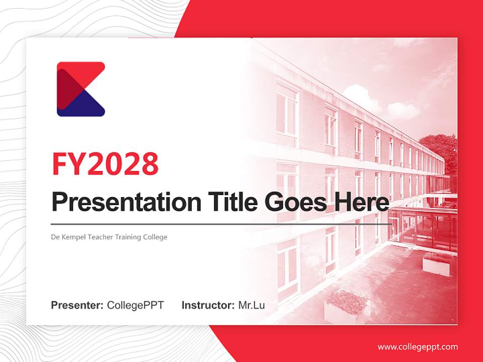 De Kempel Teacher Training College Academic Presentation/Research Findings Report PPT Template4:3 ratio PPT effect preview image5