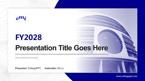 Chennai Mathematical Institute Academic Presentation/Research Findings Report PPT Template