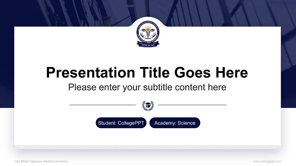 Atal Bihari Vajpayee Medical University National Scholarship Defense PPT Template16:9 ratio PPT effect preview image