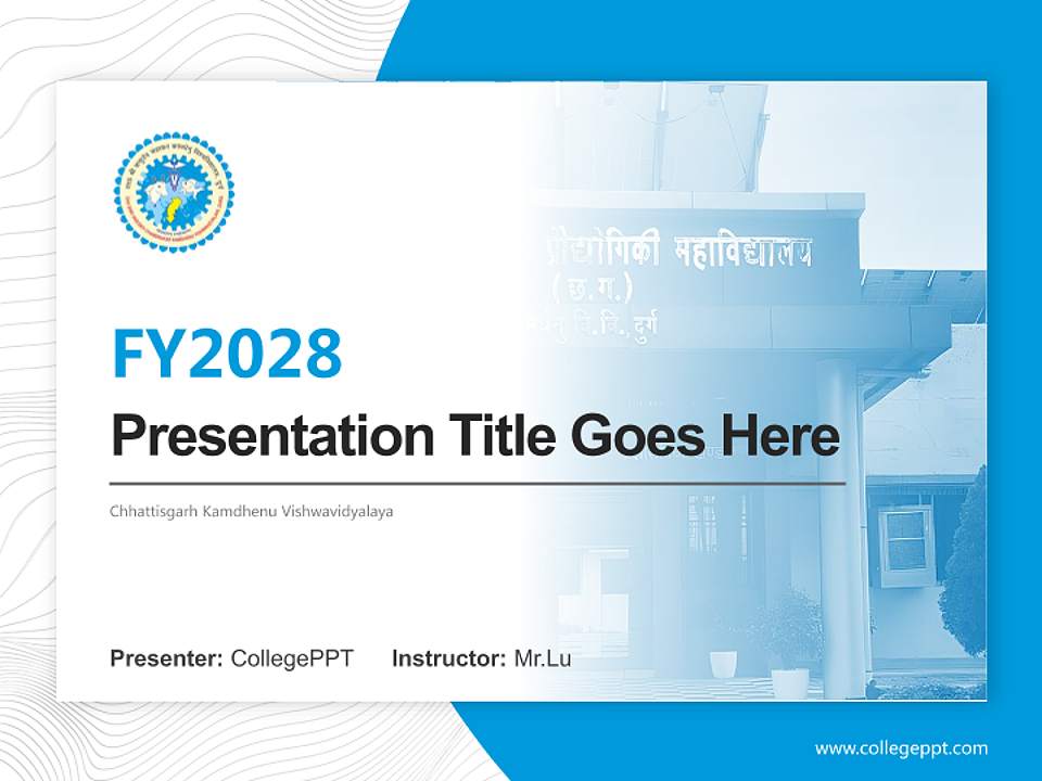 Chhattisgarh Kamdhenu Vishwavidyalaya Academic Presentation/Research Findings Report PPT Template4:3 ratio PPT effect preview image5