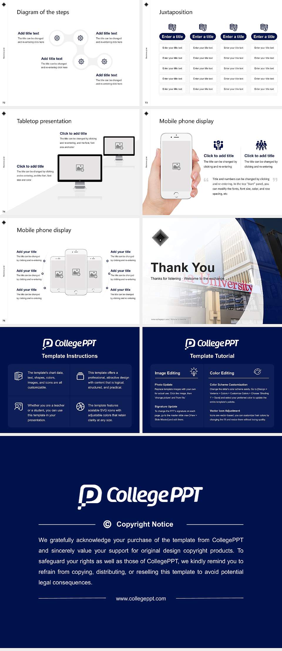 Victoria University Competition/Entrepreneurship Contest PPT Template4:3 ratio PPT effect preview image9