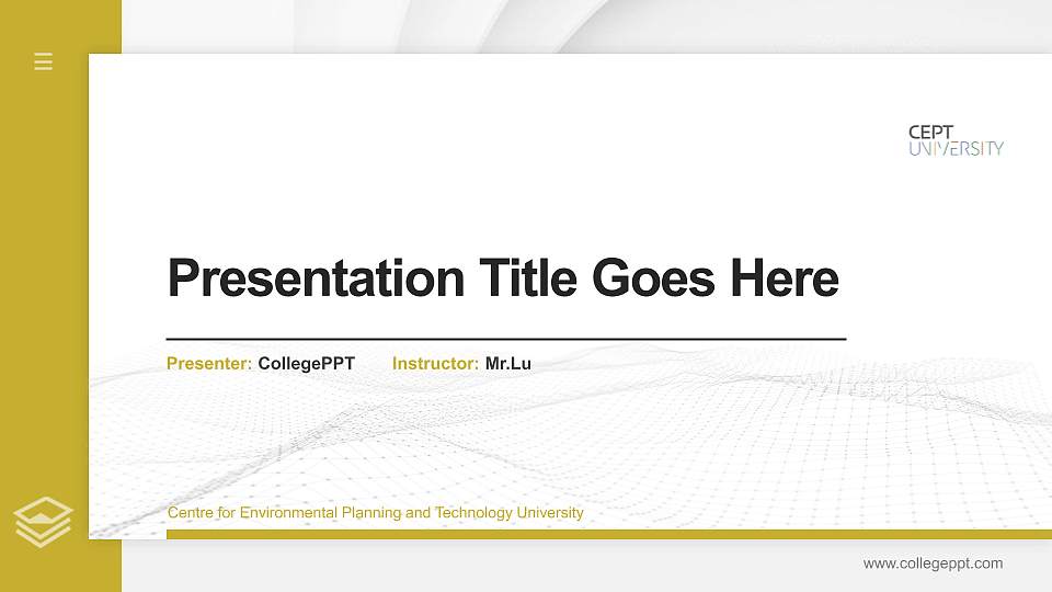 Centre for Environmental Planning and Technology University Thesis Proposal/Graduation Defense PPT Template16:9 ratio PPT effect preview image