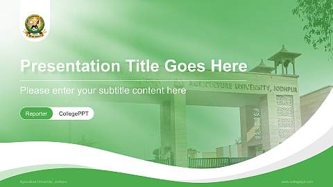Agriculture University, Jodhpur Lecture Sharing and Networking Event PPT Template