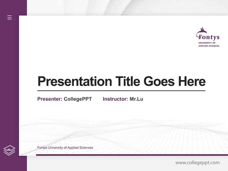 Fontys University of Applied Sciences Thesis Proposal/Graduation Defense PPT Template4:3 ratio PPT effect preview image5