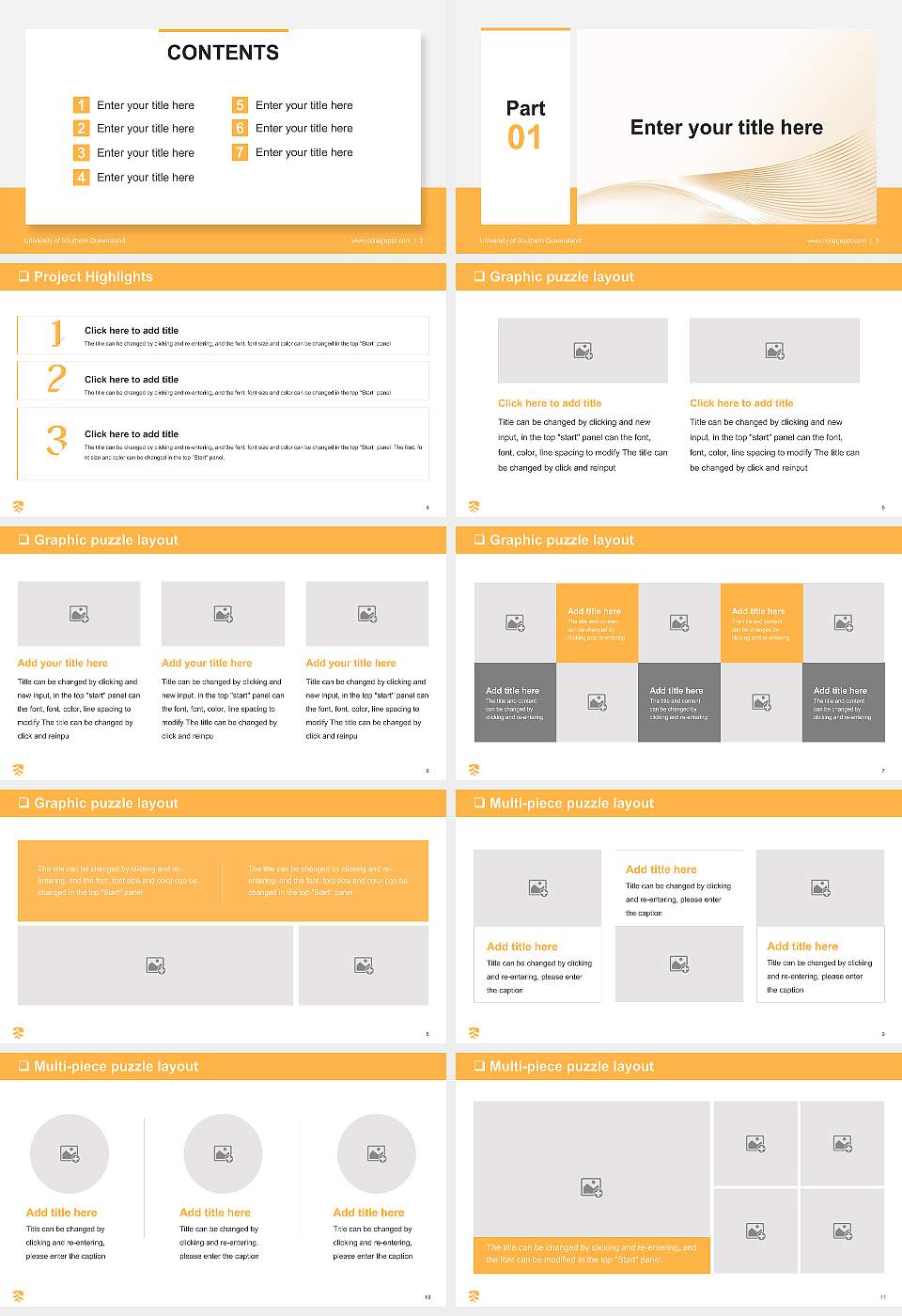 University of Southern Queensland General Purpose PPT Template16:9 ratio PPT effect preview image2