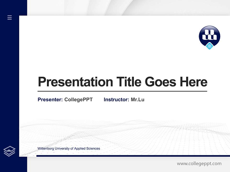Wittenborg University of Applied Sciences Thesis Proposal/Graduation Defense PPT Template4:3 ratio PPT effect preview image5