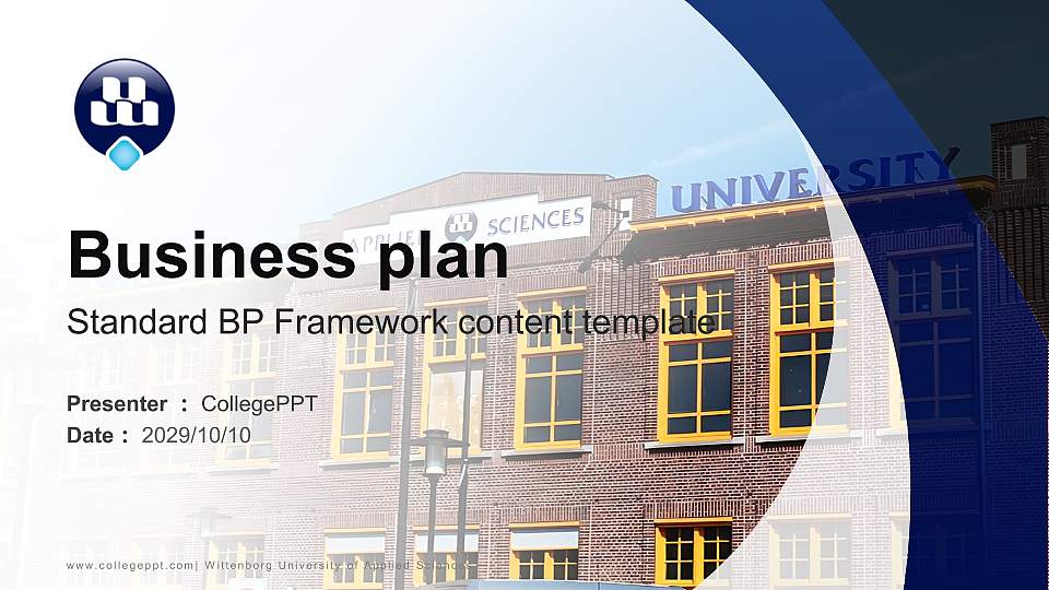 Wittenborg University of Applied Sciences Competition/Entrepreneurship Contest PPT Template16:9 ratio PPT effect preview image
