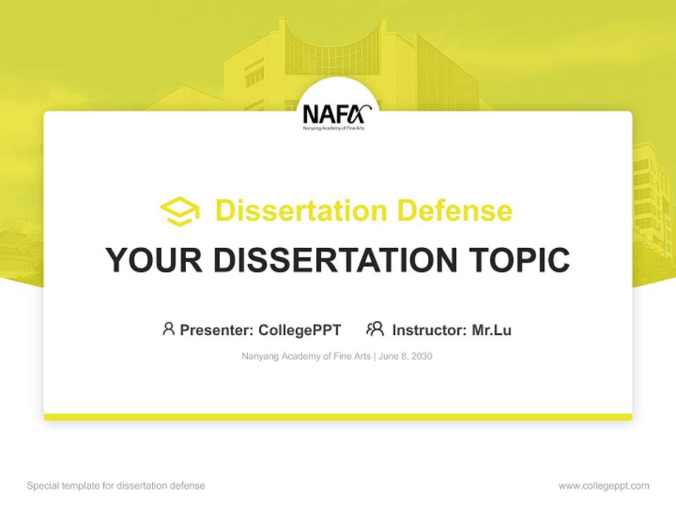 Nanyang Academy of Fine Arts Graduation Thesis Defense PPT Template4:3 ratio PPT effect preview image7