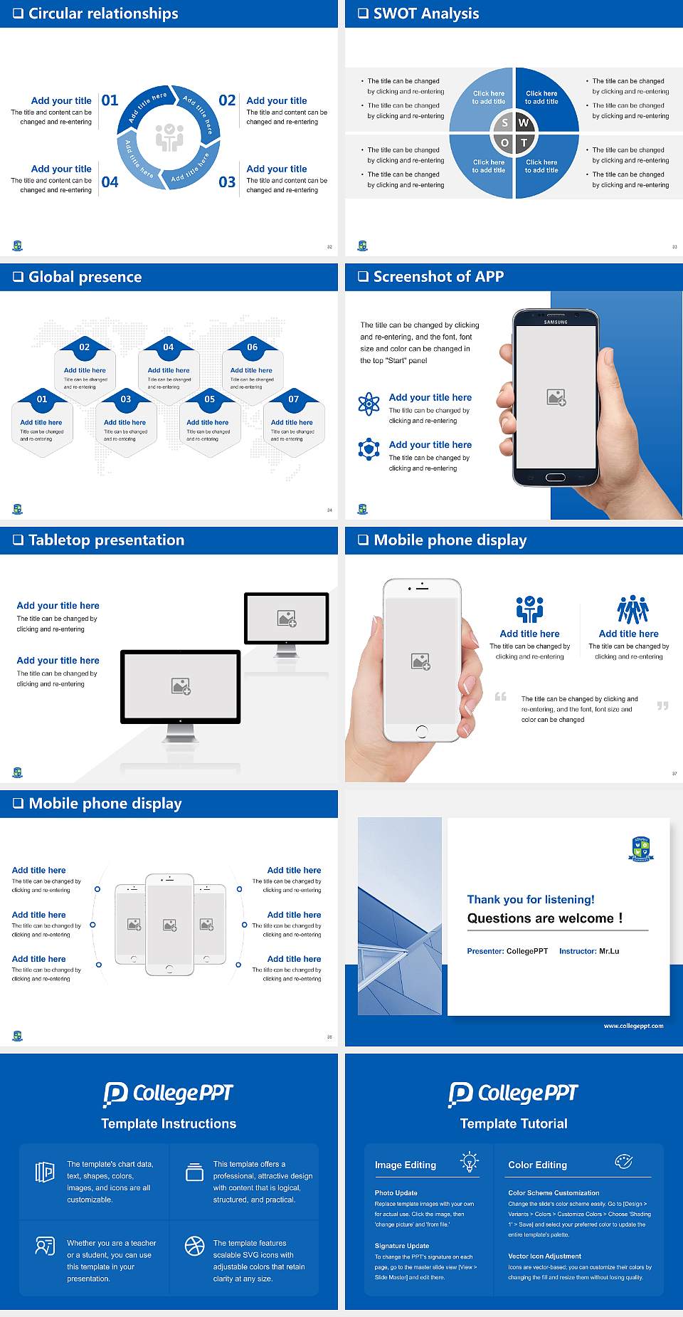 Adamas University General Purpose PPT Template4:3 ratio PPT effect preview image5