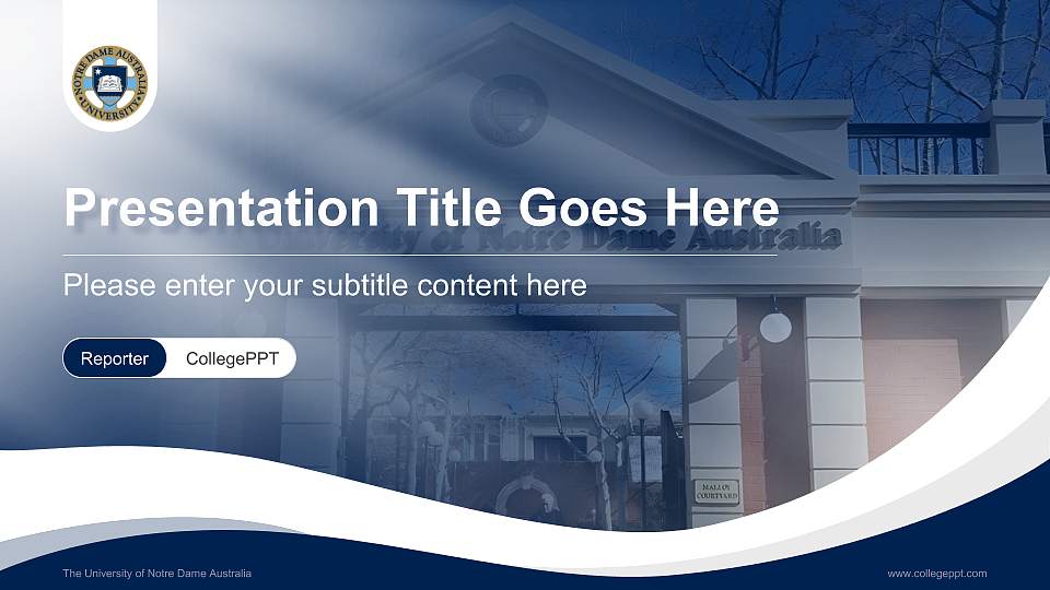 The University of Notre Dame Australia Lecture Sharing and Networking Event PPT Template16:9 ratio PPT effect preview image