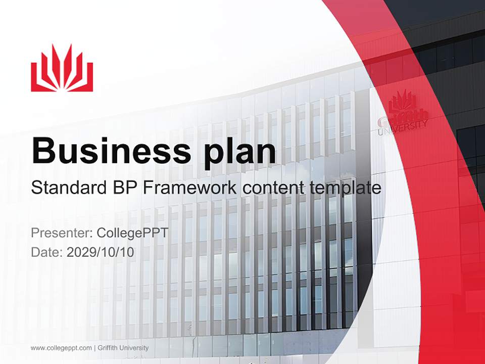 Griffith University Competition/Entrepreneurship Contest PPT Template4:3 ratio PPT effect preview image9