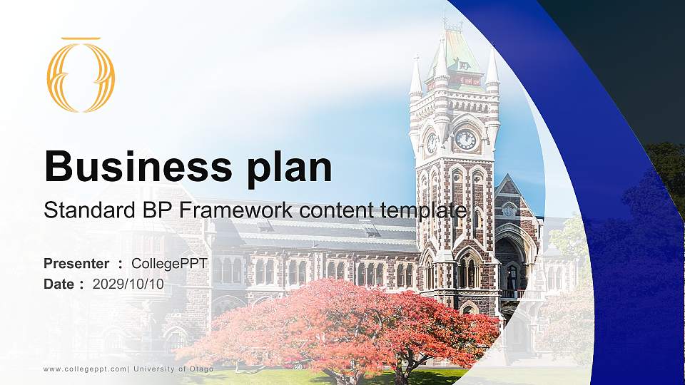 University of Otago Competition/Entrepreneurship Contest PPT Template16:9 ratio PPT effect preview image