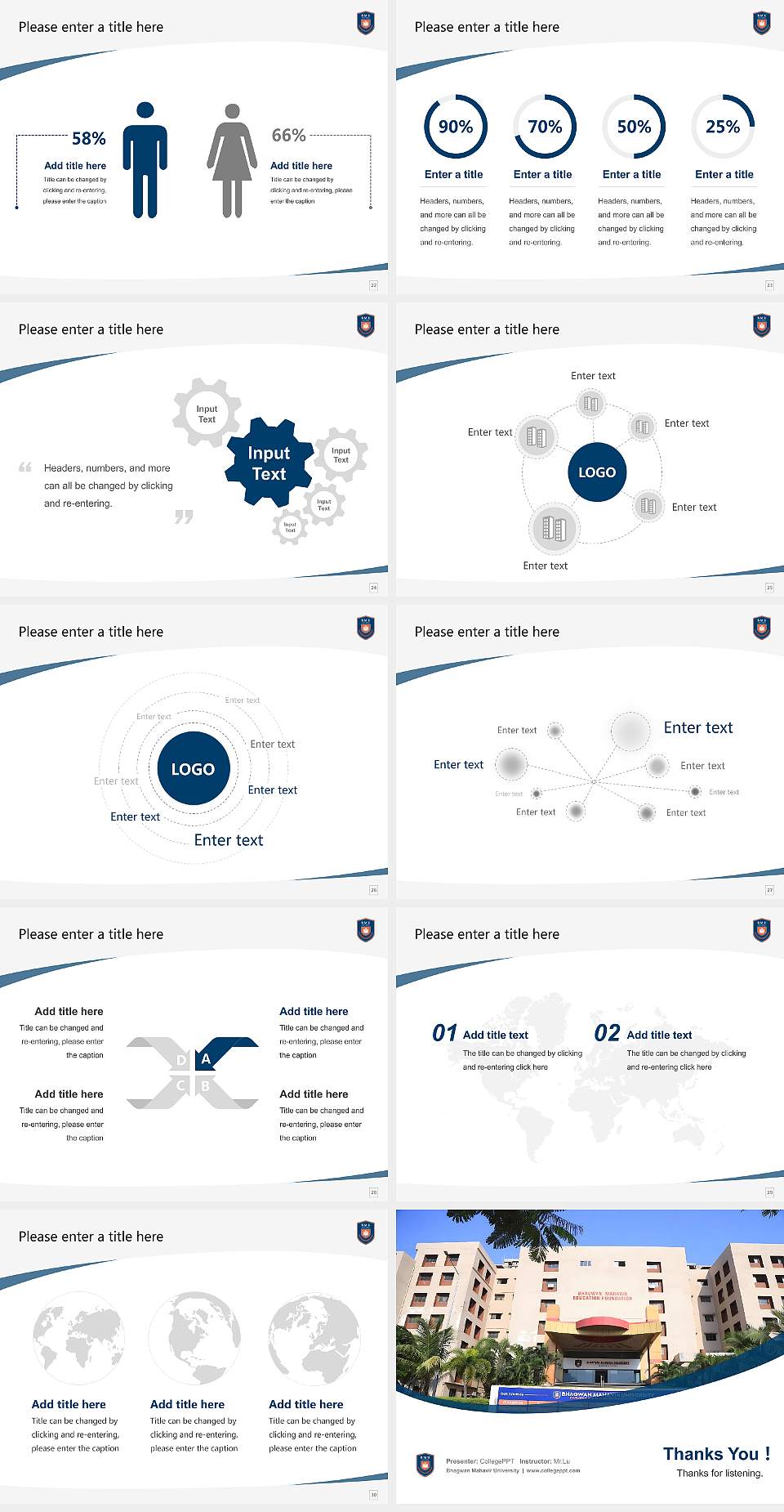 Bhagwan Mahavir University Course/Courseware Creation PPT Template4:3 ratio PPT effect preview image4