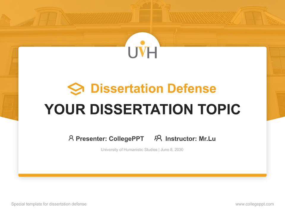 University of Humanistic Studies Graduation Thesis Defense PPT Template4:3 ratio PPT effect preview image1
