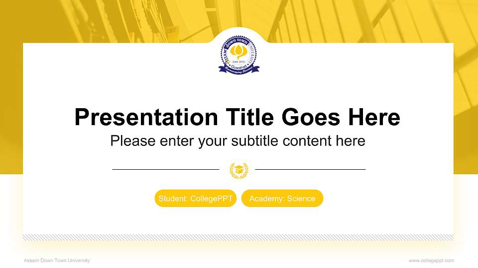 Assam Down Town University National Scholarship Defense PPT Template16:9 ratio PPT effect preview image