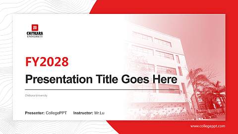 Chitkara University Academic Presentation/Research Findings Report PPT Template