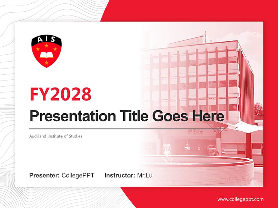 Auckland Institute of Studies Academic Presentation/Research Findings Report PPT Template4:3 ratio PPT effect preview image5