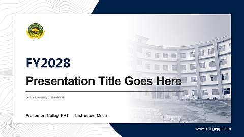 Central University of Jharkhand Academic Presentation/Research Findings Report PPT Template