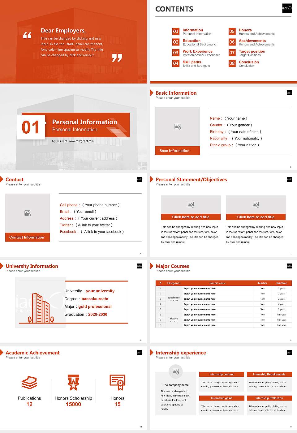 Dun Laoghaire Institute of Art, Design and Technology Resume PPT Template16:9 ratio PPT effect preview image2
