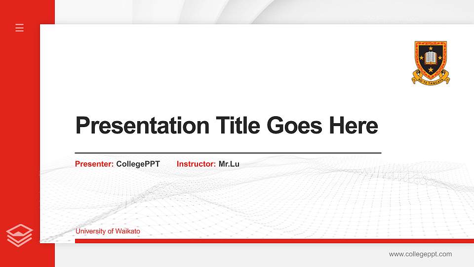 University of Waikato Thesis Proposal/Graduation Defense PPT Template16:9 ratio PPT effect preview image