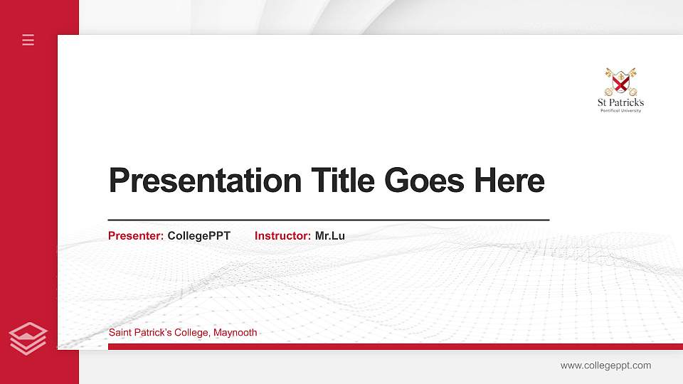 Saint Patrick’s College, Maynooth Thesis Proposal/Graduation Defense PPT Template16:9 ratio PPT effect preview image