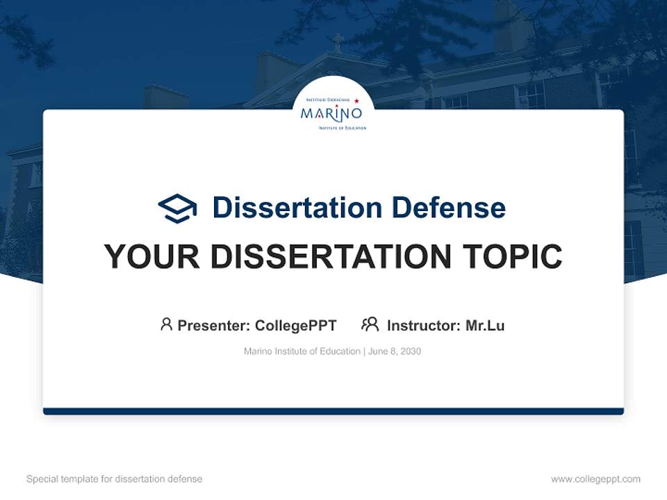 Marino Institute of Education Graduation Thesis Defense PPT Template4:3 ratio PPT effect preview image7
