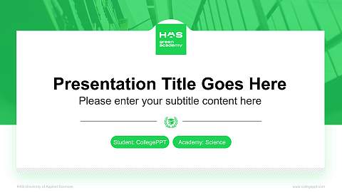HAS University of Applied Sciences National Scholarship Defense PPT Template