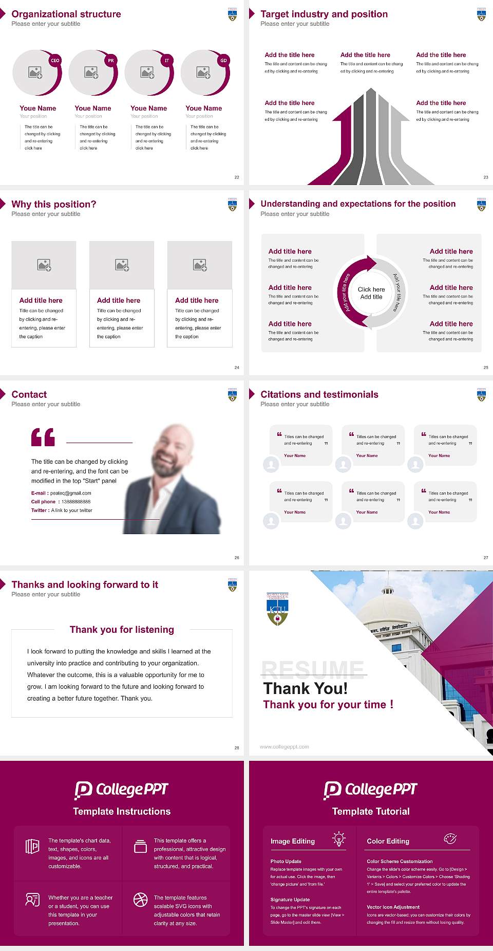 A.P.J. Abdul Kalam Technological University Resume PPT Template4:3 ratio PPT effect preview image4