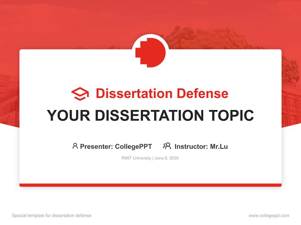RMIT University Graduation Thesis Defense PPT Template4:3 ratio PPT effect preview image7