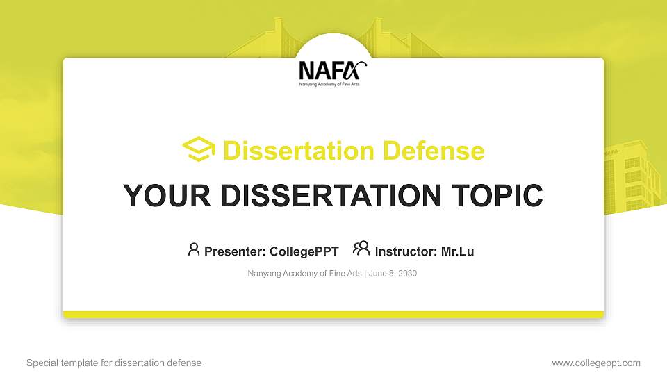 Nanyang Academy of Fine Arts Graduation Thesis Defense PPT Template16:9 ratio PPT effect preview image