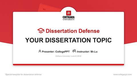 Chitkara University Graduation Thesis Defense PPT Template