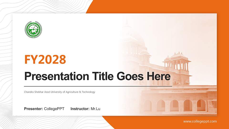 Chandra Shekhar Azad University of Agriculture & Technology Academic Presentation/Research Findings Report PPT Template16:9 ratio PPT effect preview image