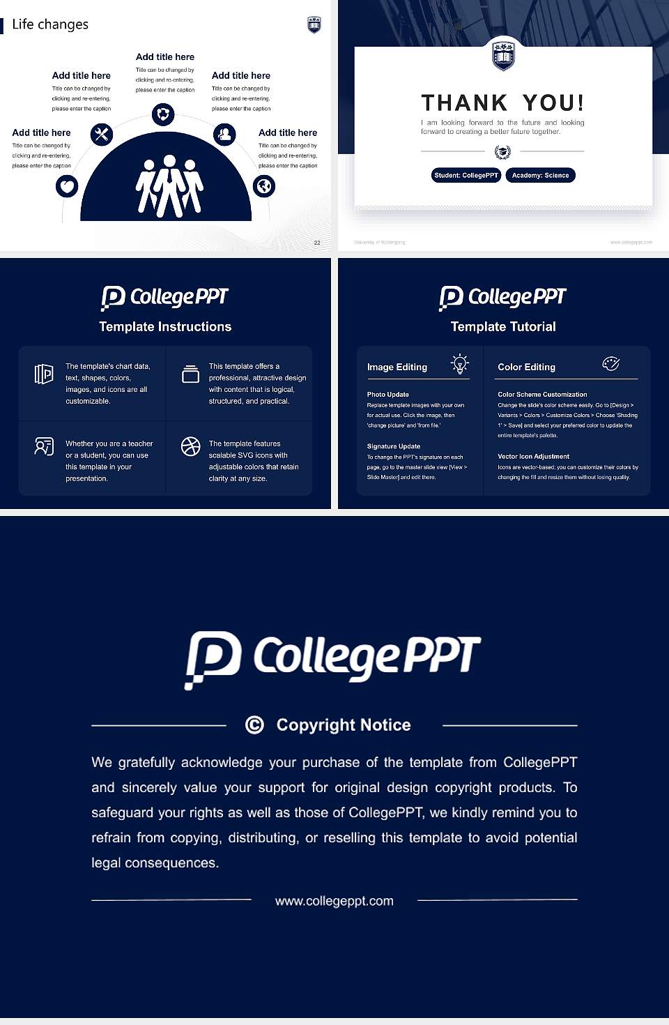 University of Wollongong National Scholarship Defense PPT Template4:3 ratio PPT effect preview image4