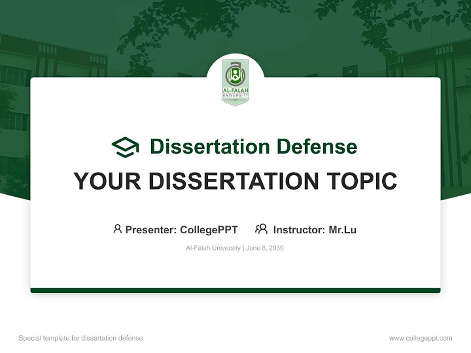 Al-Falah University Graduation Thesis Defense PPT Template4:3 ratio PPT effect preview image7