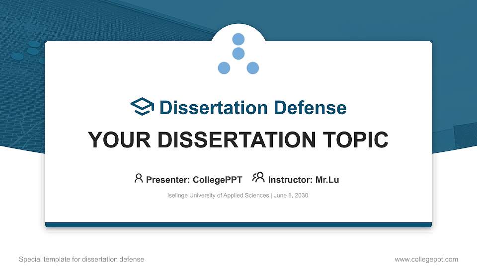 Iselinge University of Applied Sciences Graduation Thesis Defense PPT Template16:9 ratio PPT effect preview image