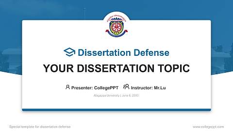 Alagappa University Graduation Thesis Defense PPT Template