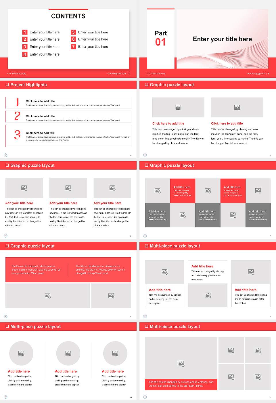 C.U. Shah University General Purpose PPT Template16:9 ratio PPT effect preview image2
