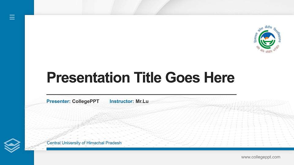 Central University of Himachal Pradesh Thesis Proposal/Graduation Defense PPT Template16:9 ratio PPT effect preview image