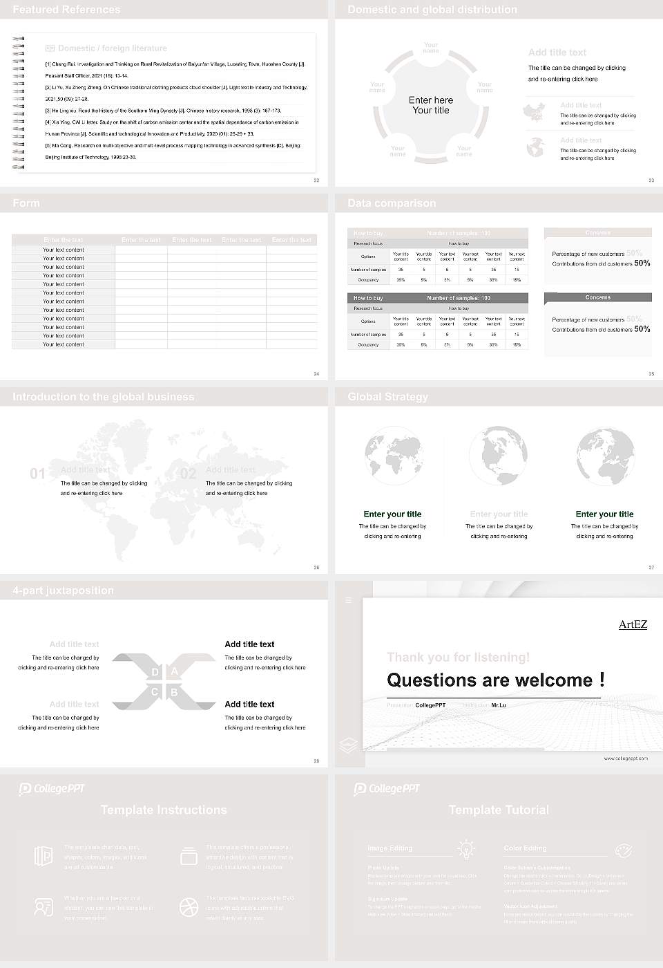 ArtEZ University of the Arts Thesis Proposal/Graduation Defense PPT Template16:9 ratio PPT effect preview image4